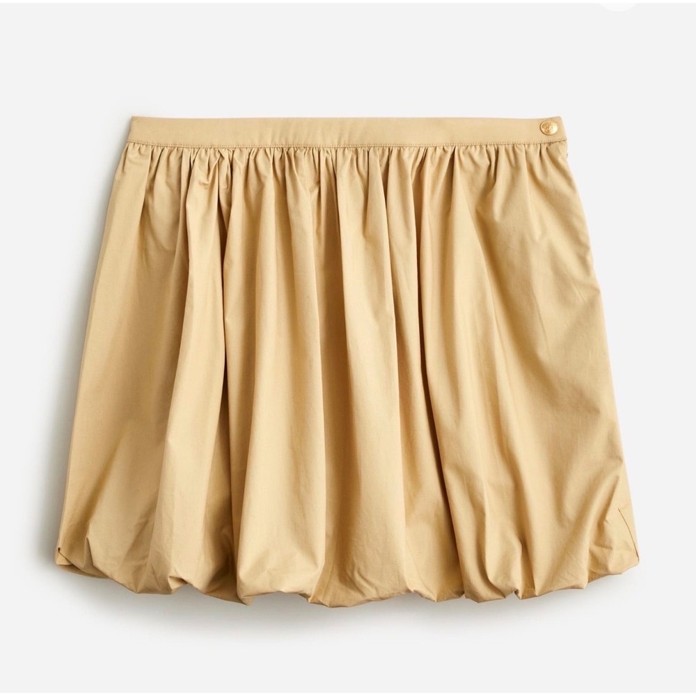 J. Crew Sz 4 Mini Bubble-Hem Skirt in Cotton Poplin in tan $98 - Picture 2 of 10